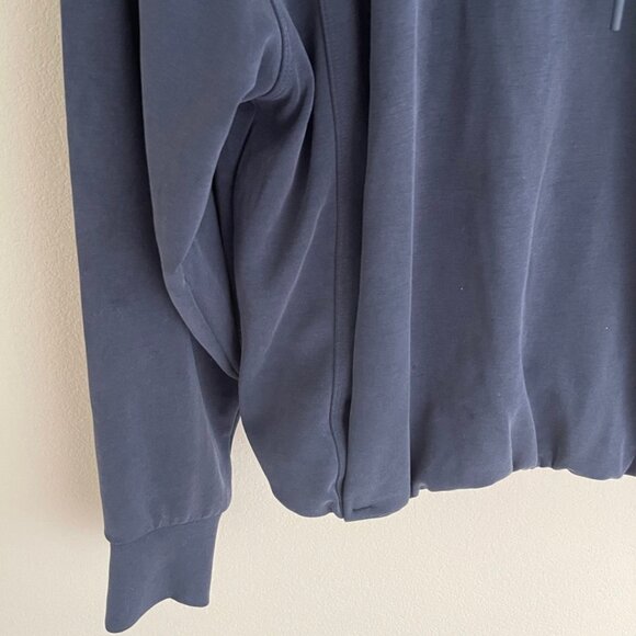 ATHLETA Dark Blue "SeaSoft" Silky Hooded Sweatshirt: New w/o Tags! SMALL PETITE - Picture 4 of 6